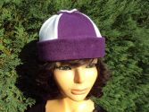 Bonnet en polaire violet et blanc