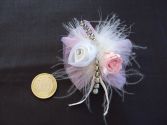 Broche fleurs rose et blanche n°14