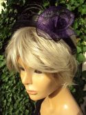 Serre-tÃªte noir Ã  rose violette
