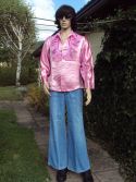 Ensemble jeans et rose satin