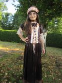 Costume 1900 marron-saumon style paysanne