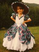 Crinoline blanche turquoise violine