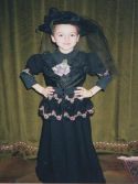Robe 1900 noire et fleur