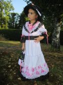 Robe 1900 rose pâle et noire