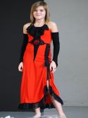 Robe de soirée rouge et noire