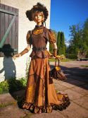 Armande Robe 1900 marron et ocre