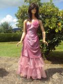 Robe longue rose