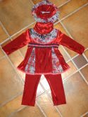 Ensemble rouge en velours enfant