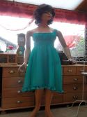 Robe mi-longue turquoise