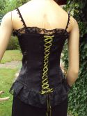 Bustier noir satin lacé 36-38