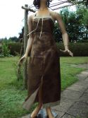 Robe marron et beige longue 36-38