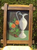 Vase en Ã©tain et roses