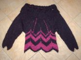 Tricot noir et rose